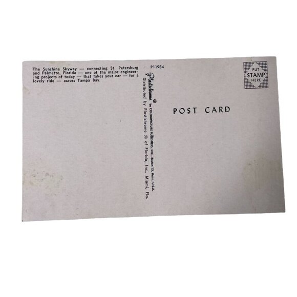 Vintage Postcard Sunshine Skyway Tampa Bay Bridge Florida Standard u - Picture 2 of 5